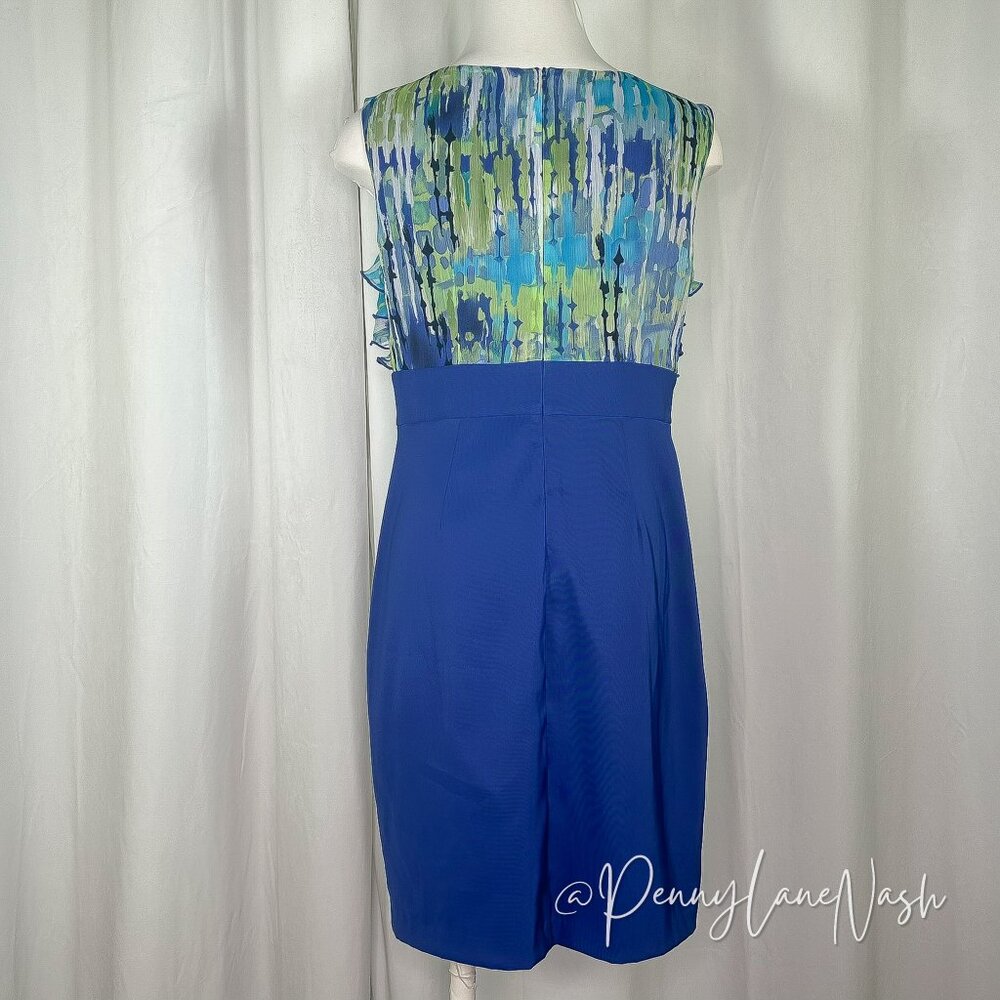 Connected Sleeveless Ruffled Career Sheath Dress - Picture 4 of 7
